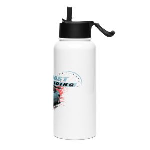 FCR Stainless steel water bottle with a straw lid